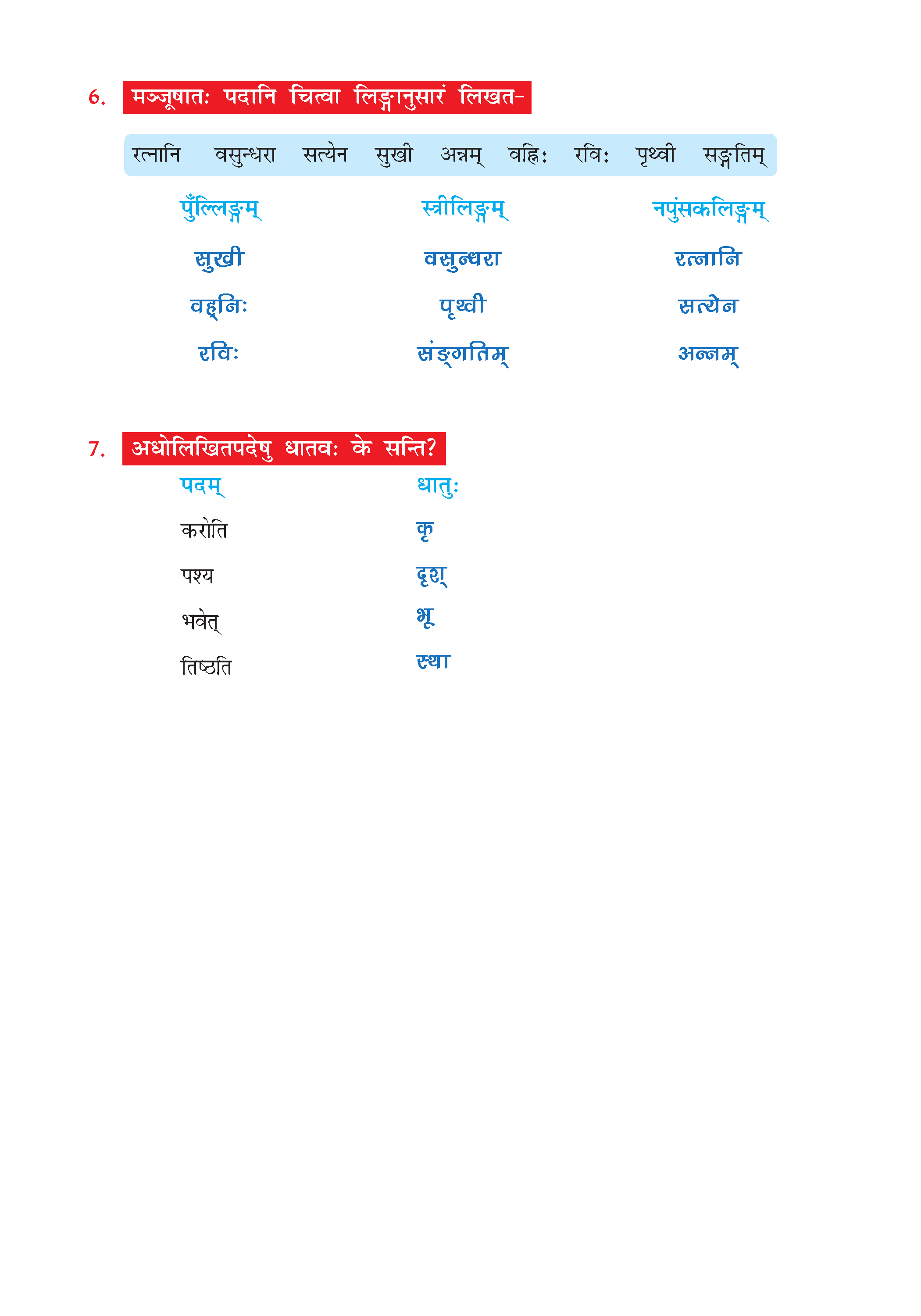 NCERT Solution For Class 7 Sanskrit Chapter 1 part 6